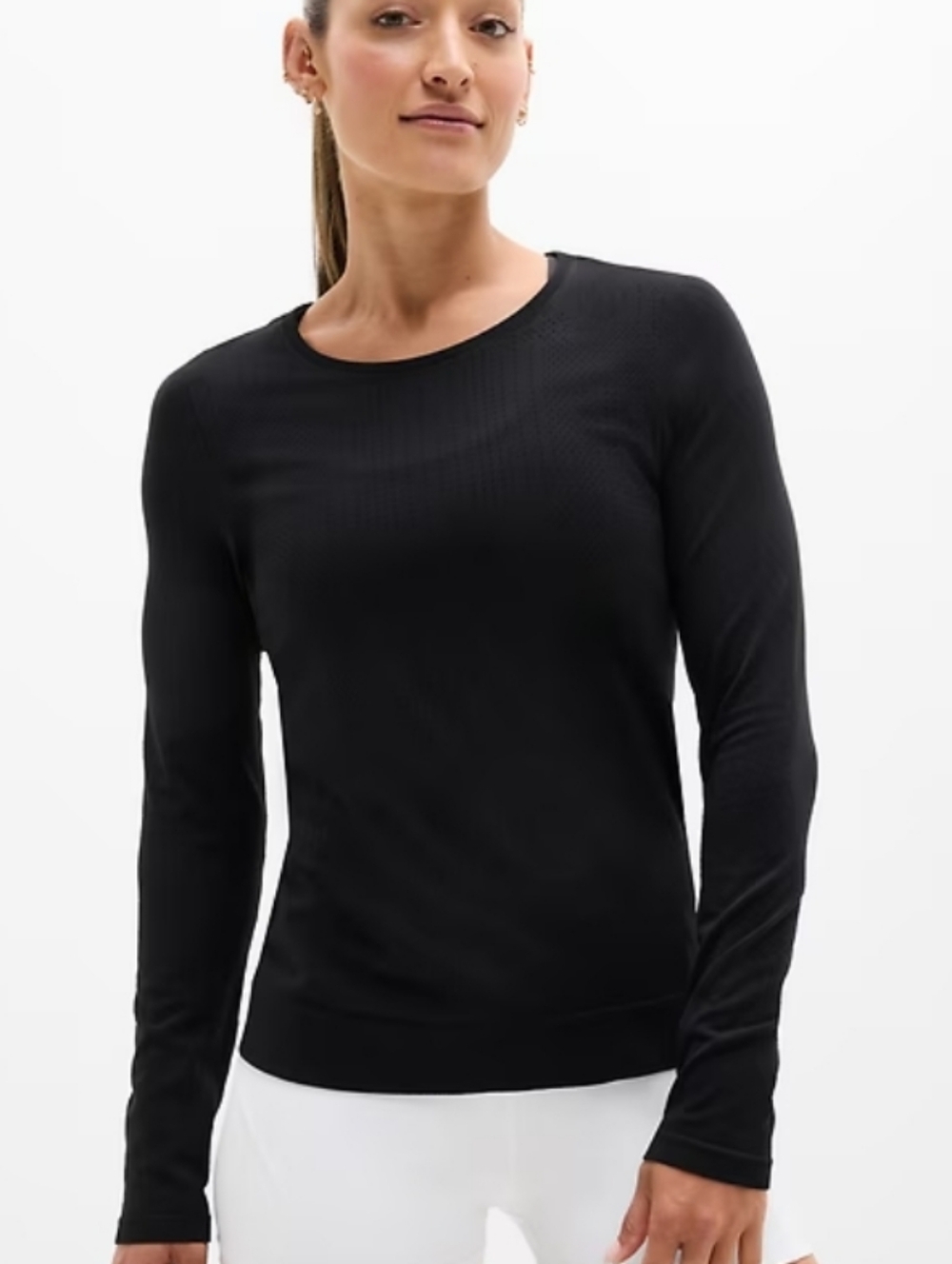 Athleta Black In Motion Seamless Long-Sleeve Top